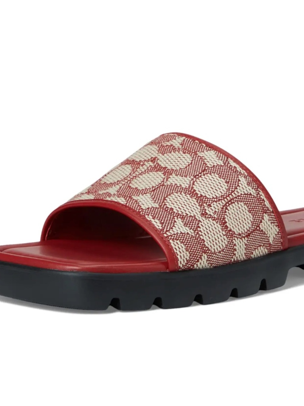COACH Florence Sandals in Signature Textile Jacquard Women's Wedge Shoes Ruby - Picture 2 of 5